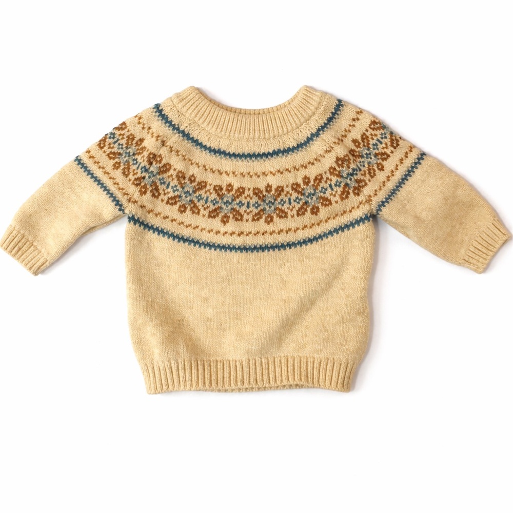 Cozy Knit Grey Sweater with Nordic Pattern